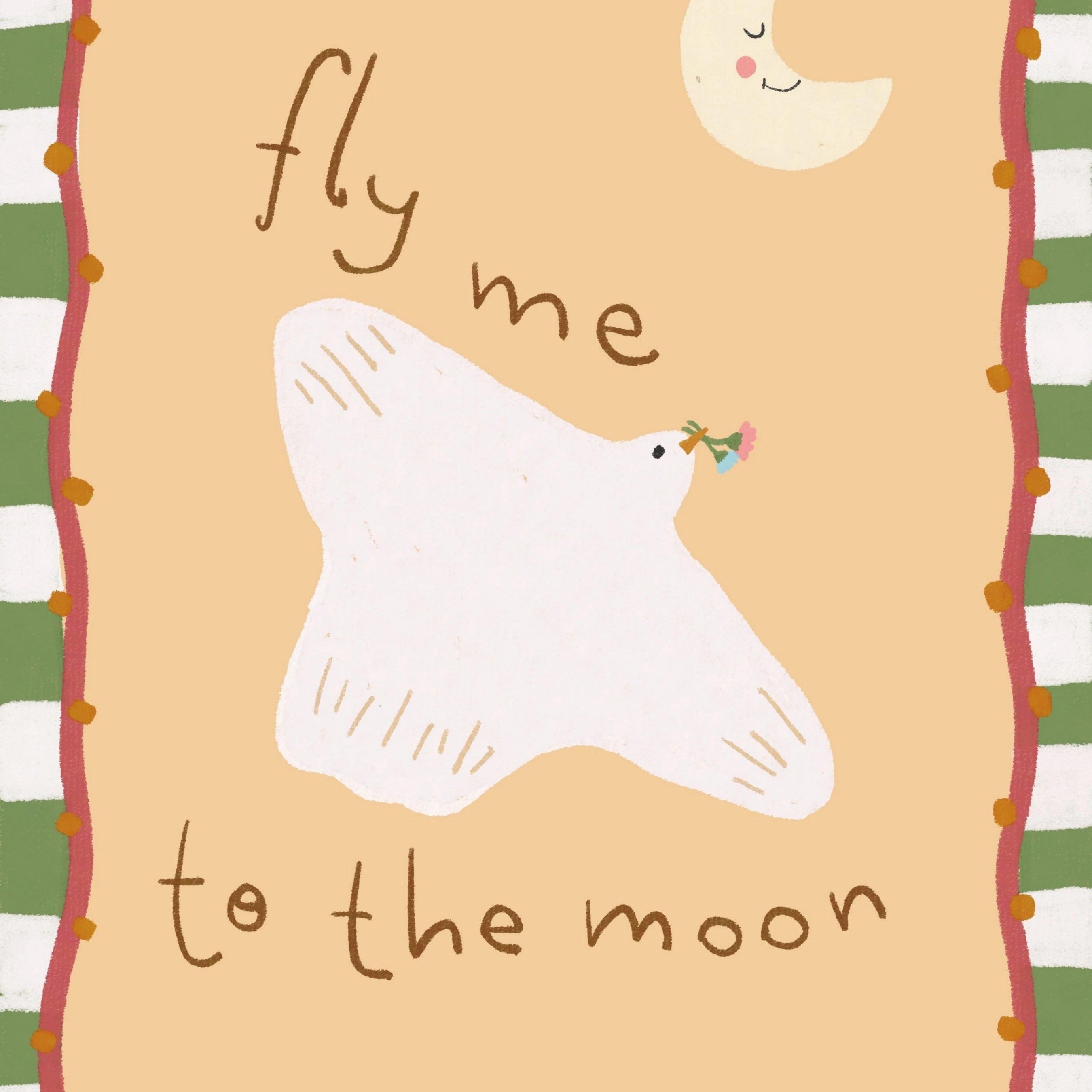 Decorazione per la cameretta dei bambini con luna e stelle