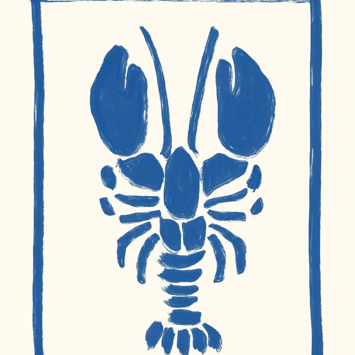 Blue Lobster Wall Art – Stampa murale minimalista con frutti di mare e aragosta