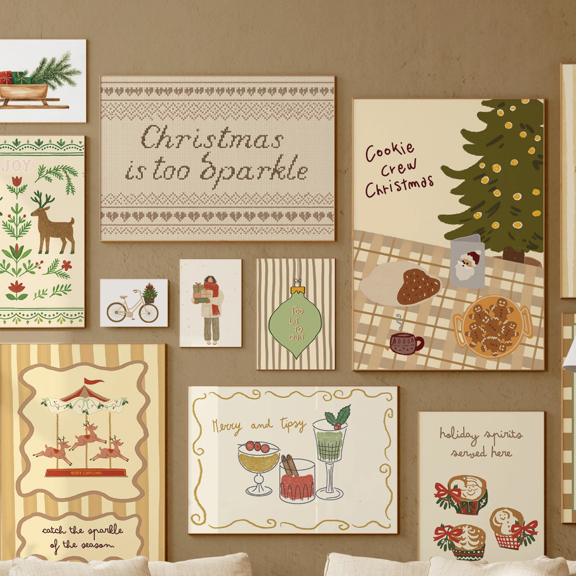 Decorazioni natalizie accoglienti fatte a mano, oltre 100 stampe