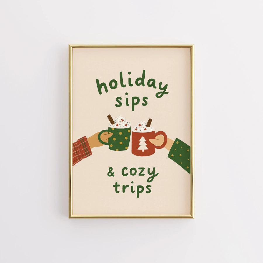 Decorazione murale Holiday Sips - Stampa di cioccolata calda natalizia