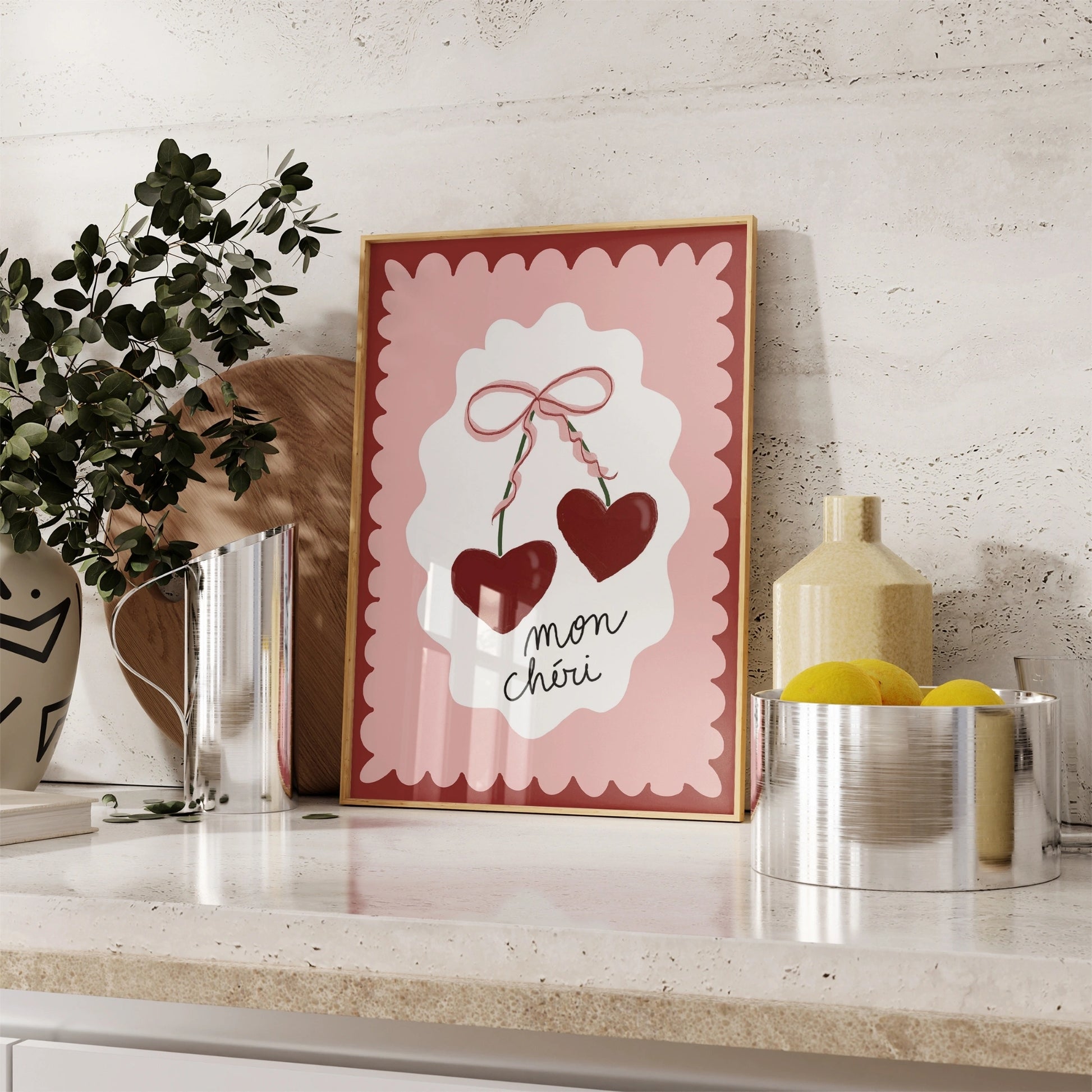 Decorazione murale per la tavola da pranzo italiana – Stampa di pasta, vino e cucina