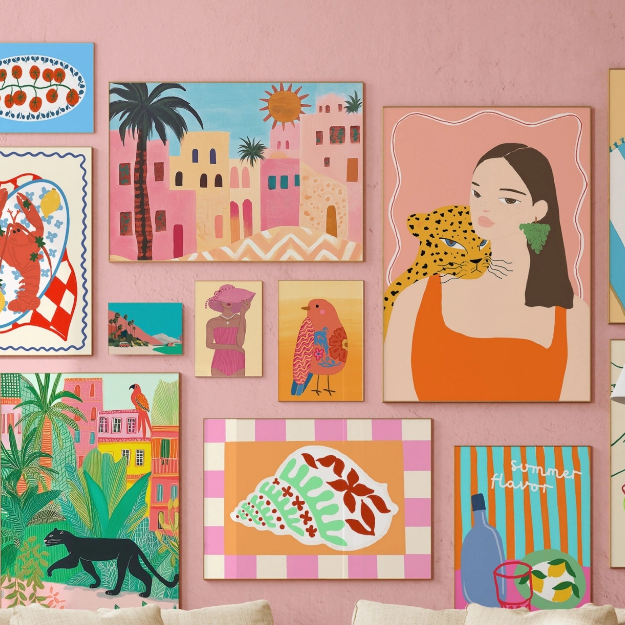 Decorazioni costiere massimaliste fatte a mano, oltre 160 stampe