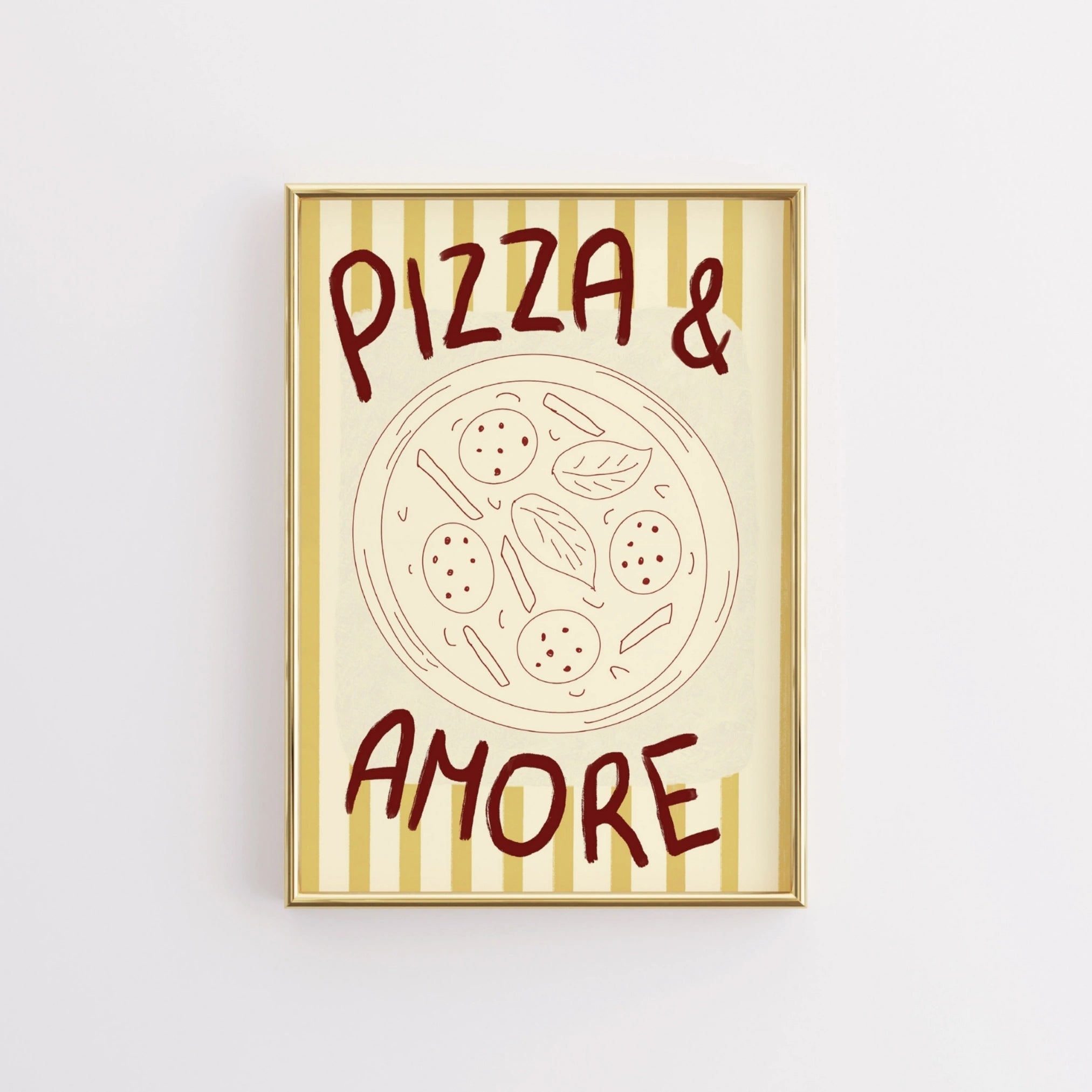 Decorazione murale per la tavola da pranzo italiana – Stampa di pasta, vino e cucina