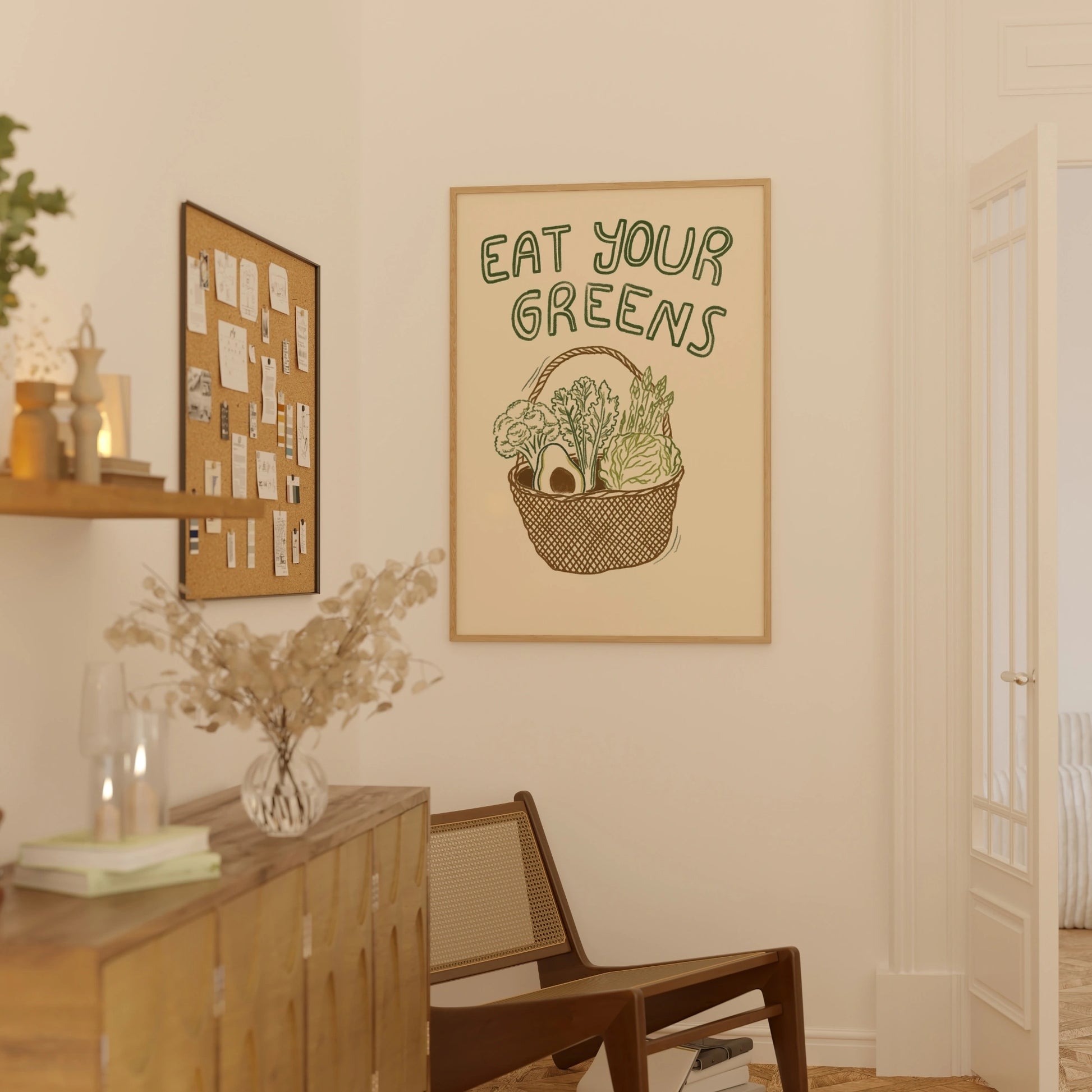 Decorazione murale per la tavola da pranzo italiana – Stampa di pasta, vino e cucina