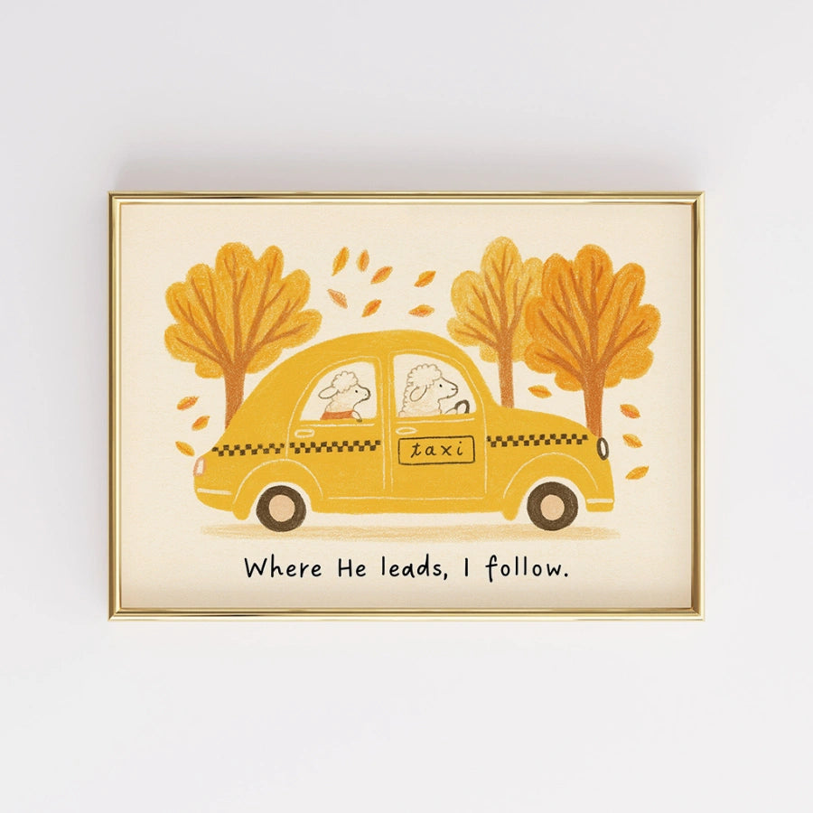 Dove Lui mi conduce, io seguo l'arte murale - Opera d'arte ispirata alla fede e alle Scritture