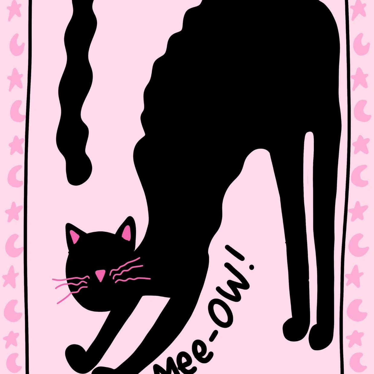 Mee-OW Gatto Nero – Stampa di Halloween