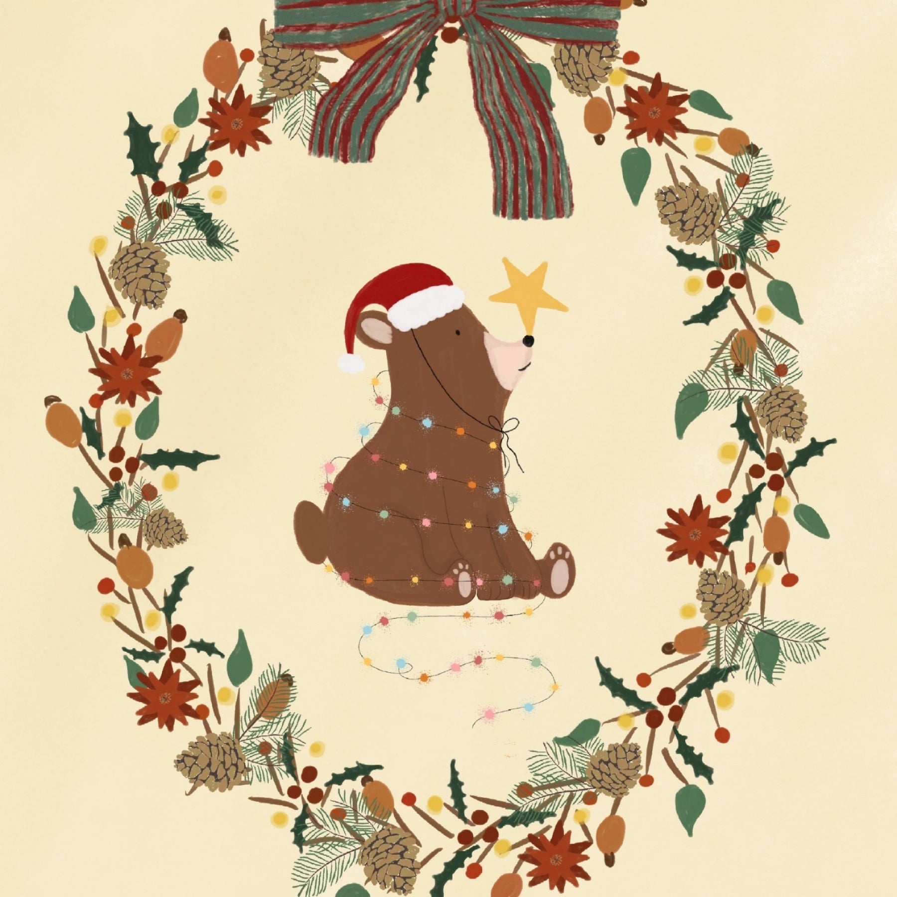 Ghirlanda di Natale con orsetto