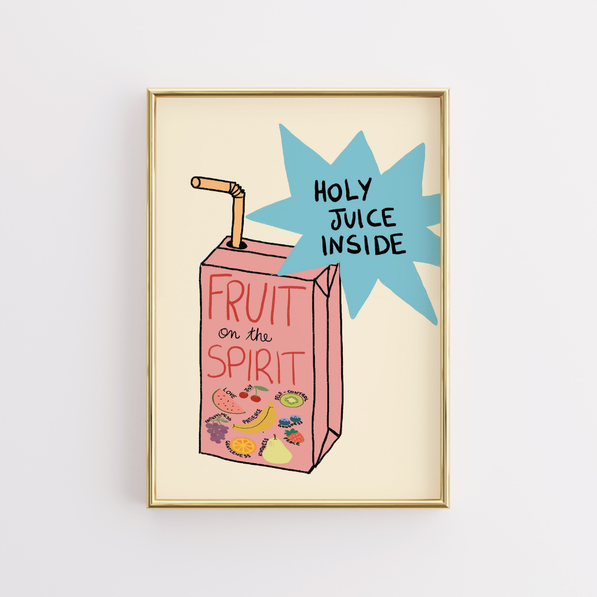 Stampa del frutto dello spirito – Divertente arte murale cristiana