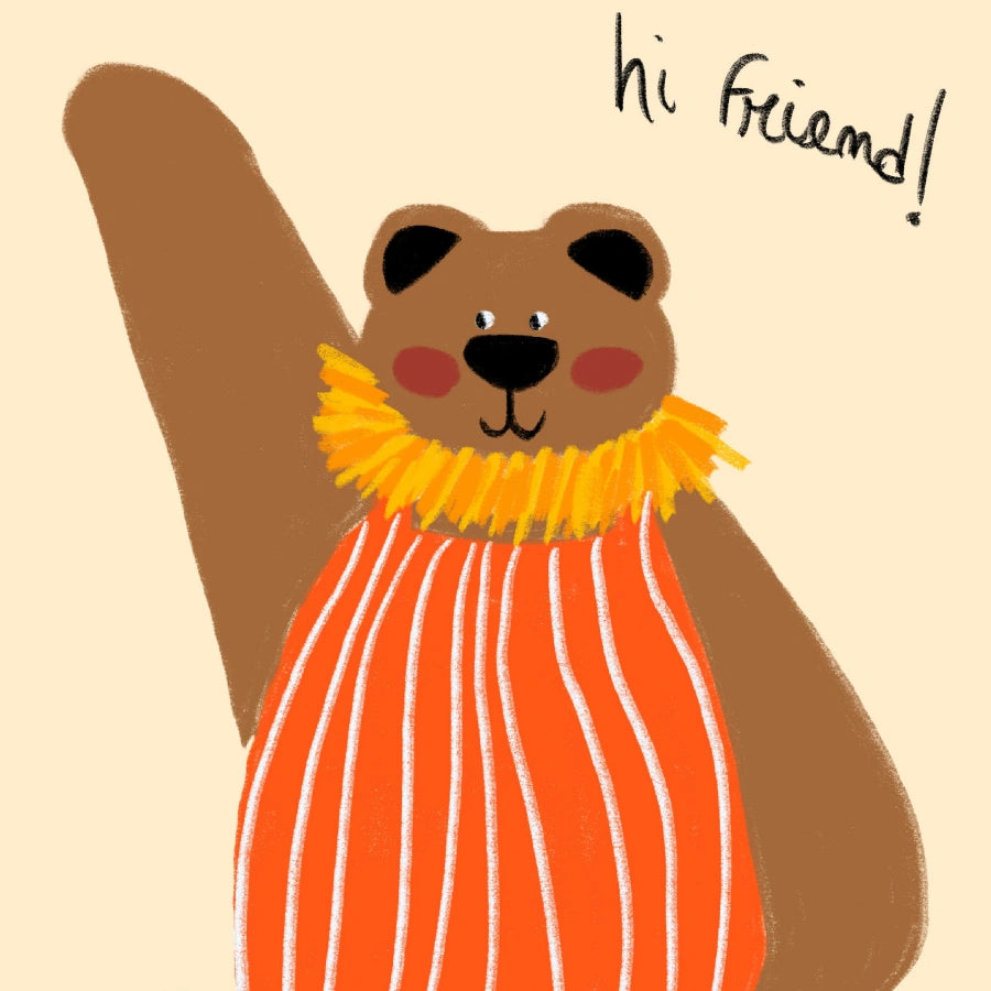 Decorazione murale con orsetto amichevole: simpatica stampa per la cameretta dei bambini