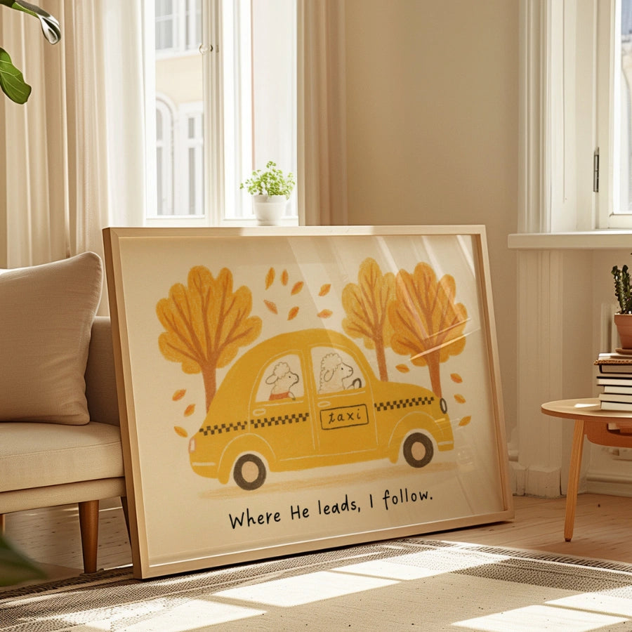 Dove Lui mi conduce, io seguo l'arte murale - Opera d'arte ispirata alla fede e alle Scritture