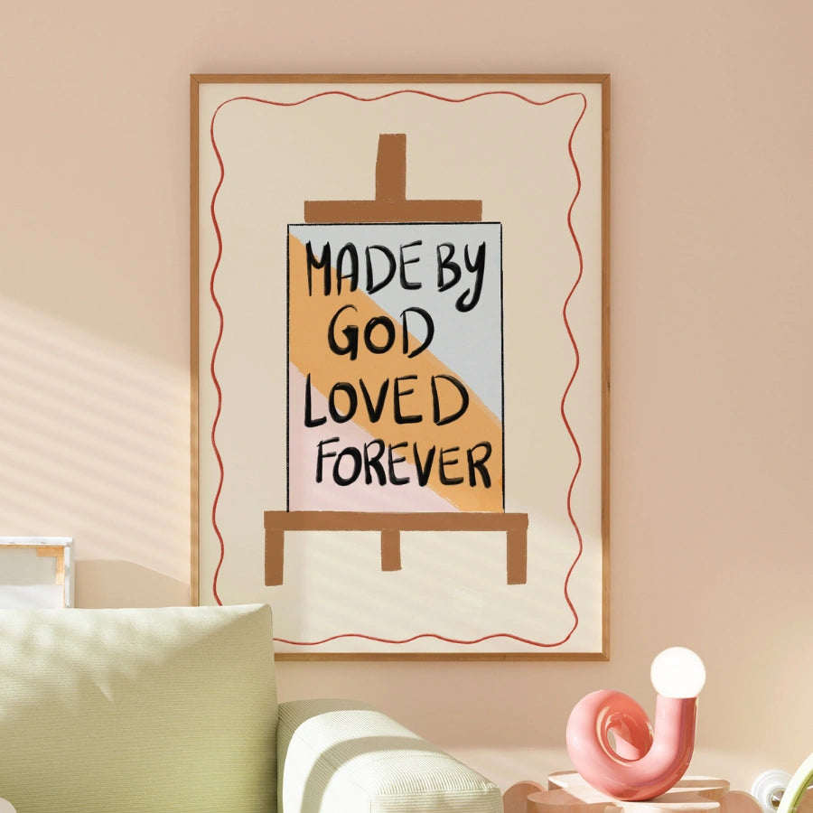 Arte murale cristiana realizzata da Dio – Stampa su cavalletto color pastello