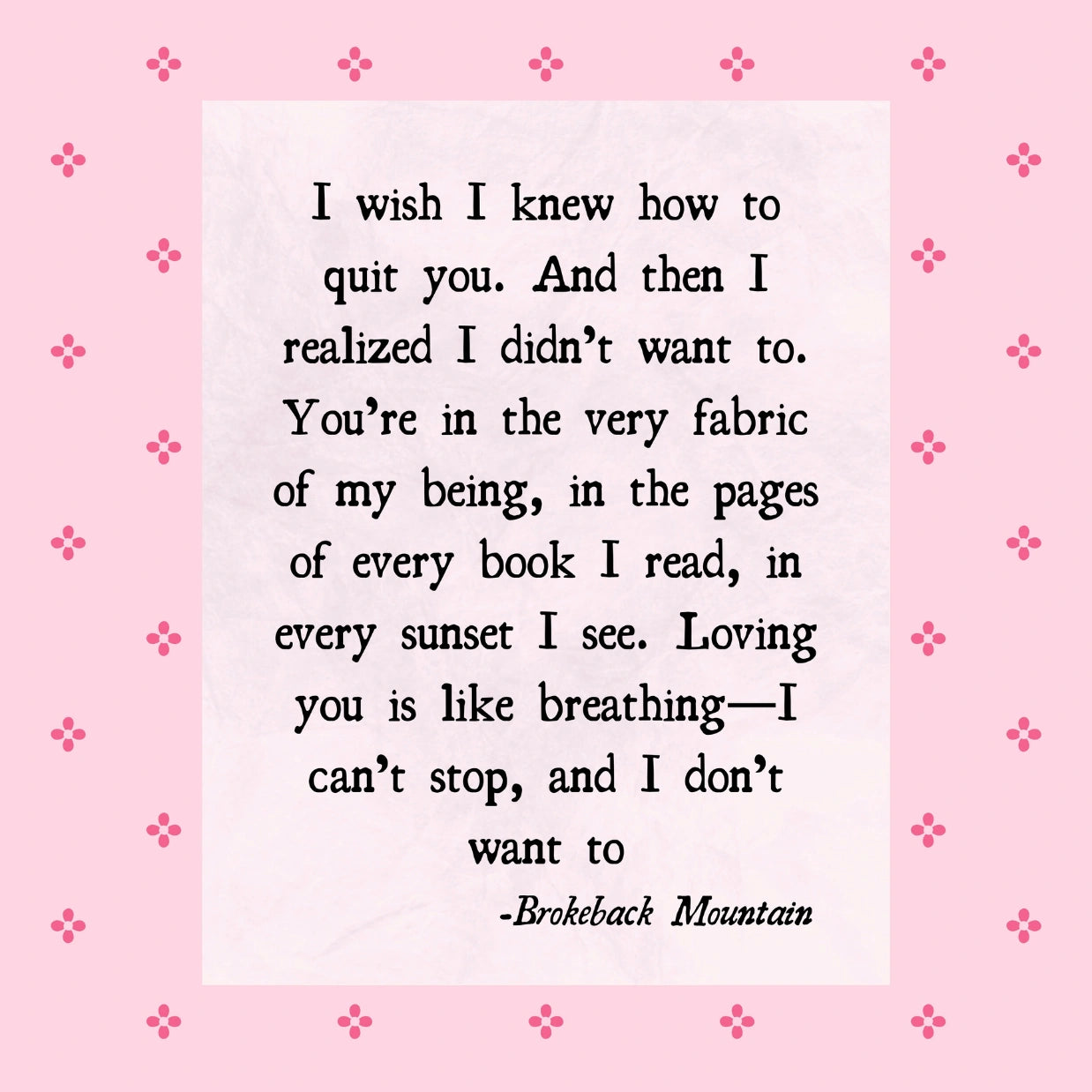 I segreti di Brokeback Mountain – Poster romantico e libresco