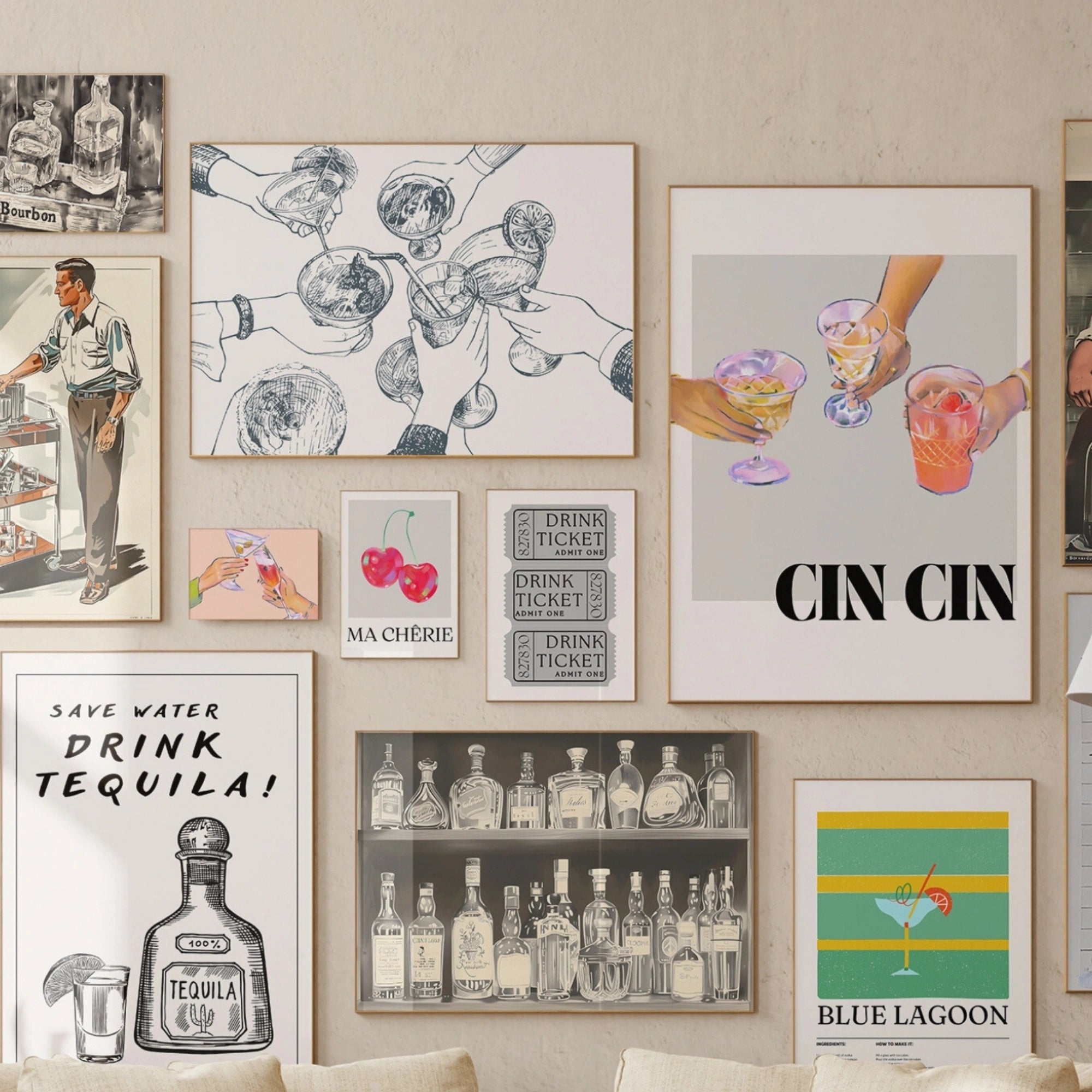 Decorazioni per carrelli bar, oltre 300 stampe