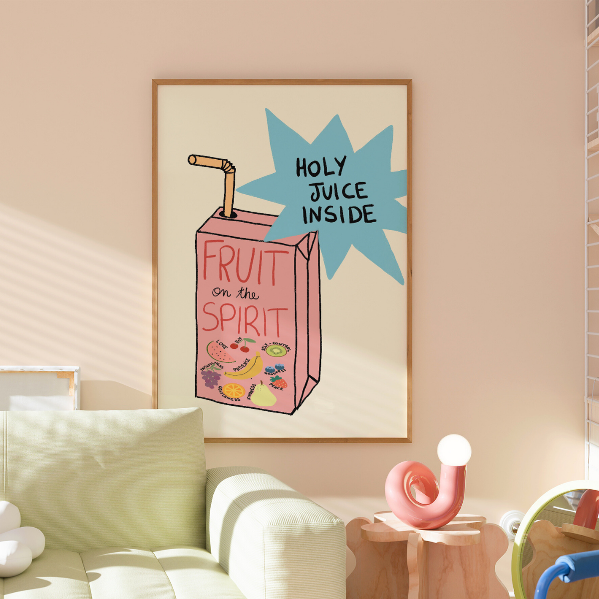 Stampa del frutto dello spirito – Divertente arte murale cristiana