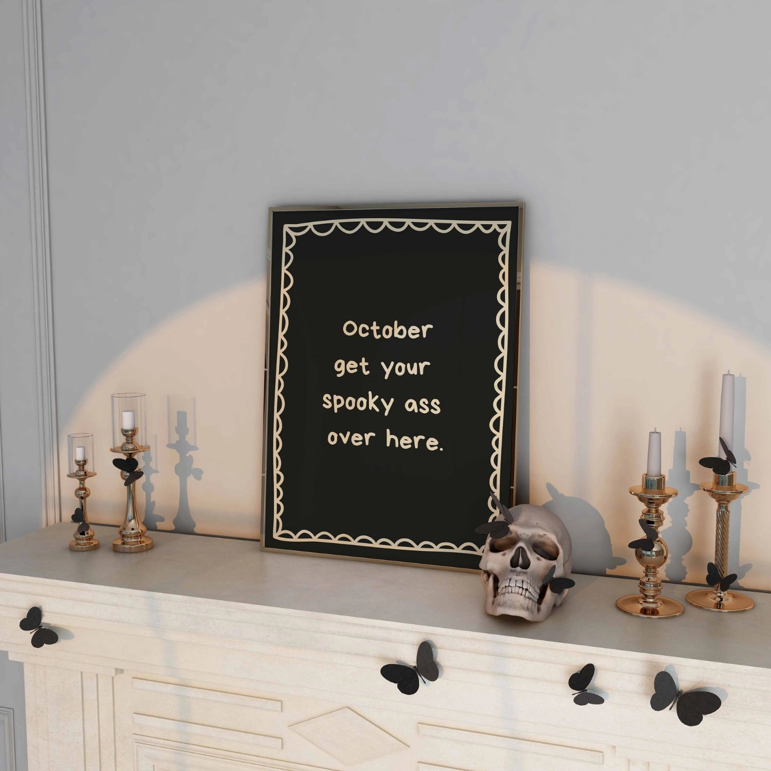 Stampa con citazione spettrale di ottobre – Divertente Halloween