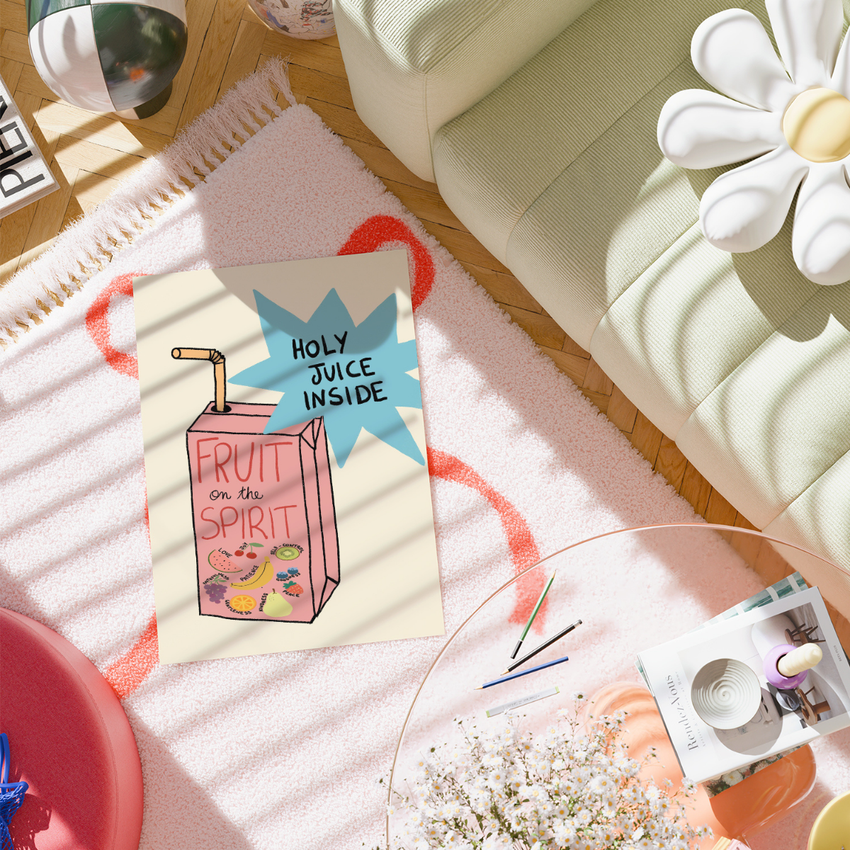 Stampa del frutto dello spirito – Divertente arte murale cristiana