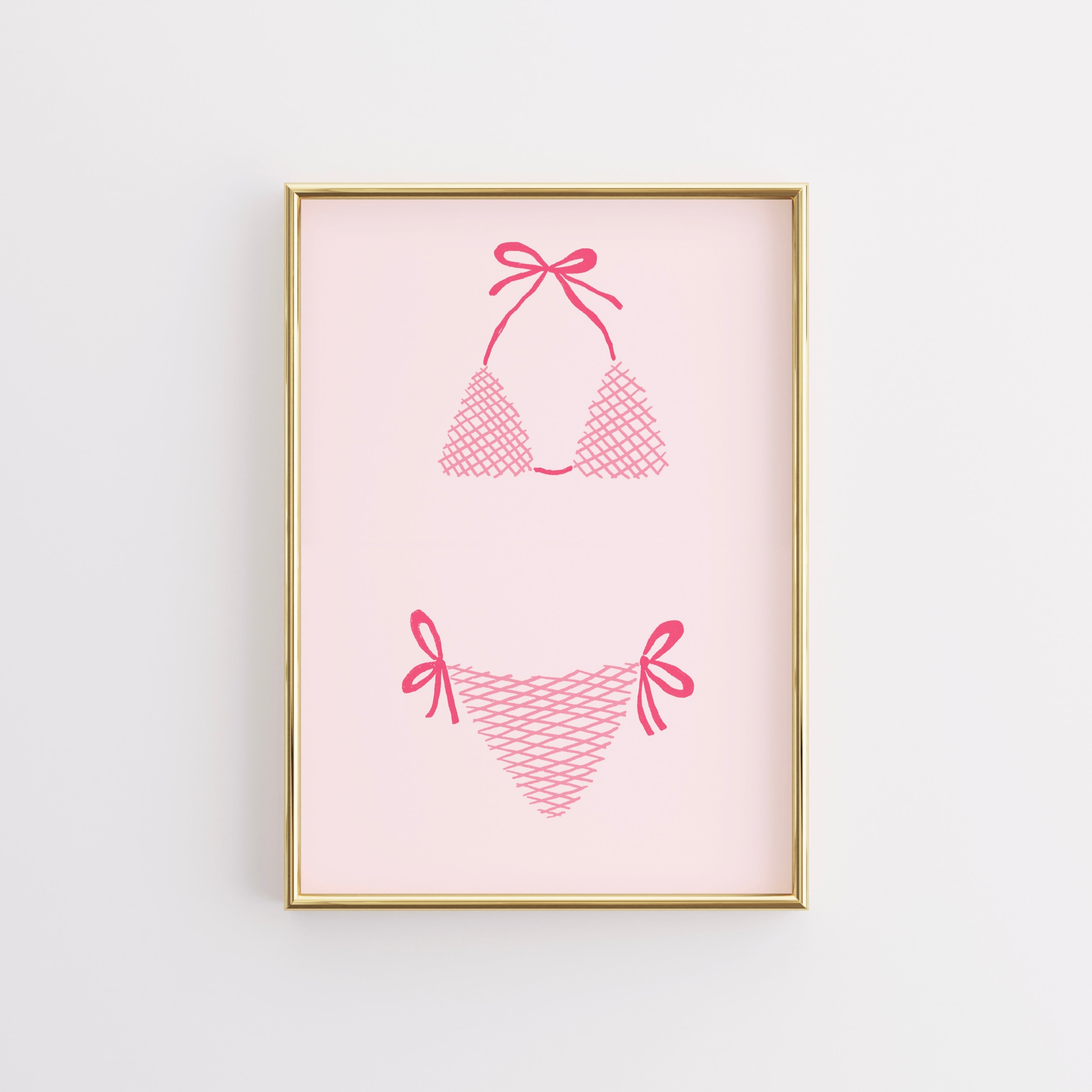 Poster murale bikini rosa – Divertente poster estivo