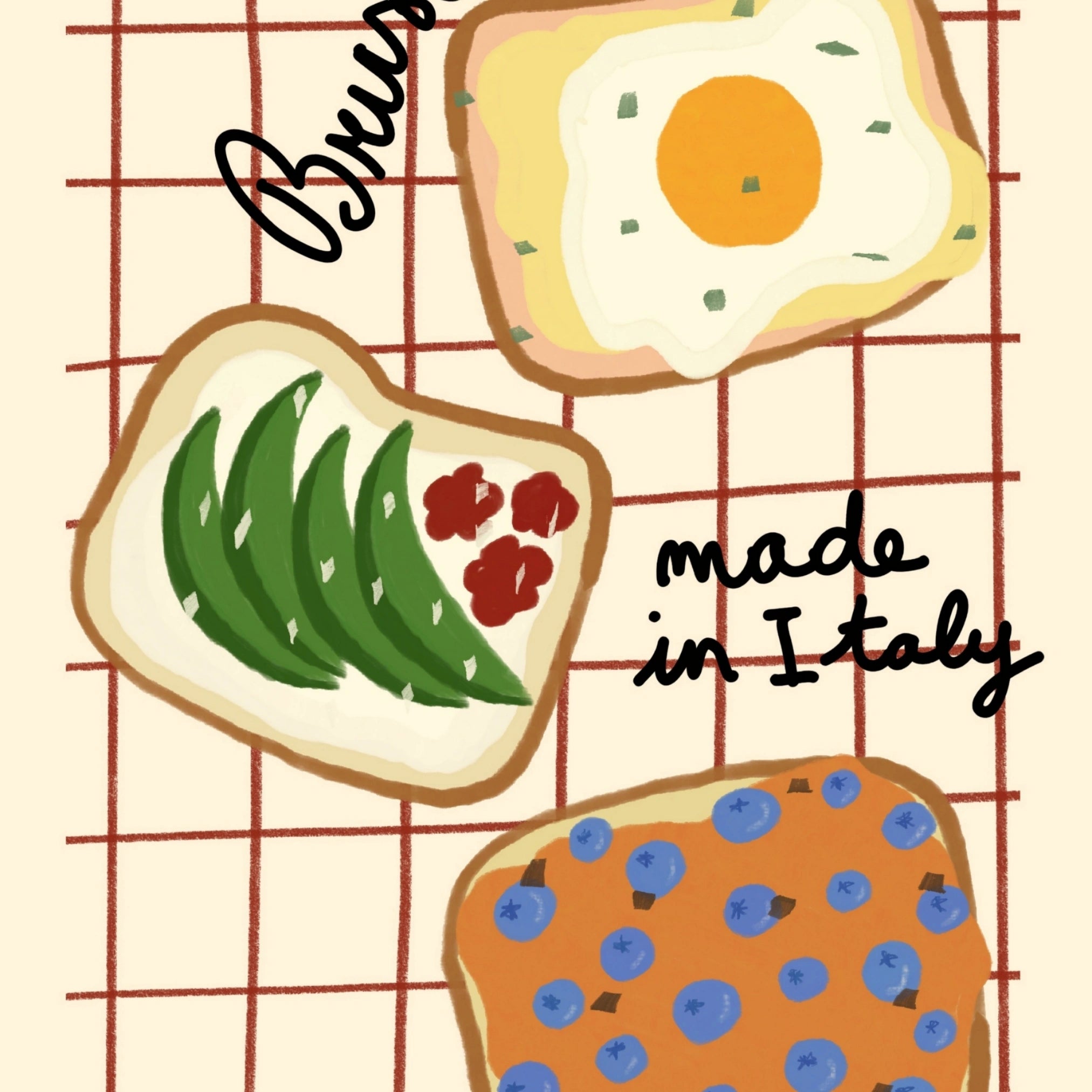 Decorazione murale per la tavola da pranzo italiana – Stampa di pasta, vino e cucina