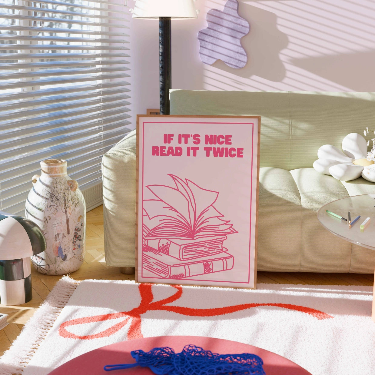 Leggilo due volte – Stampa rosa da libro