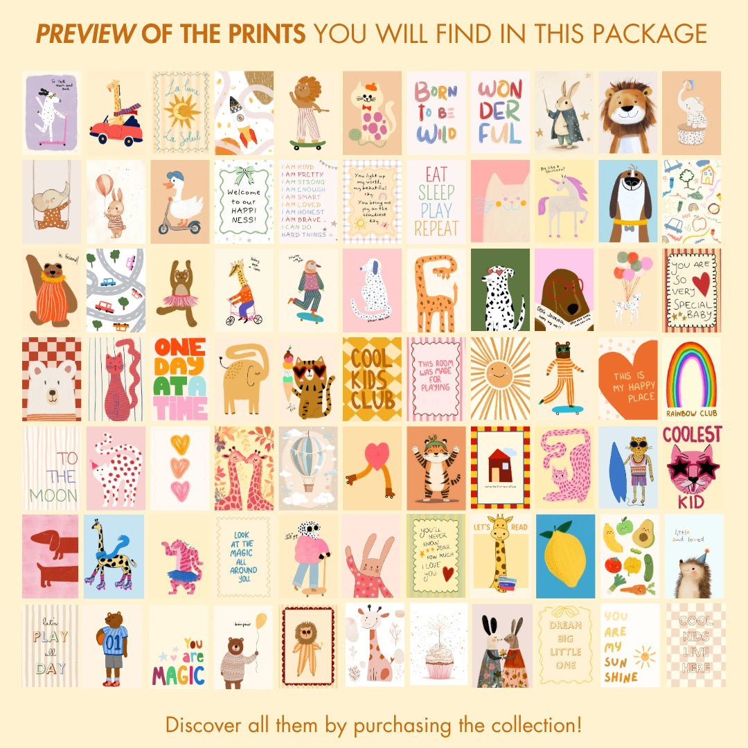 Decorazioni per la cameretta dei bambini fatte a mano, oltre 1100 stampe.