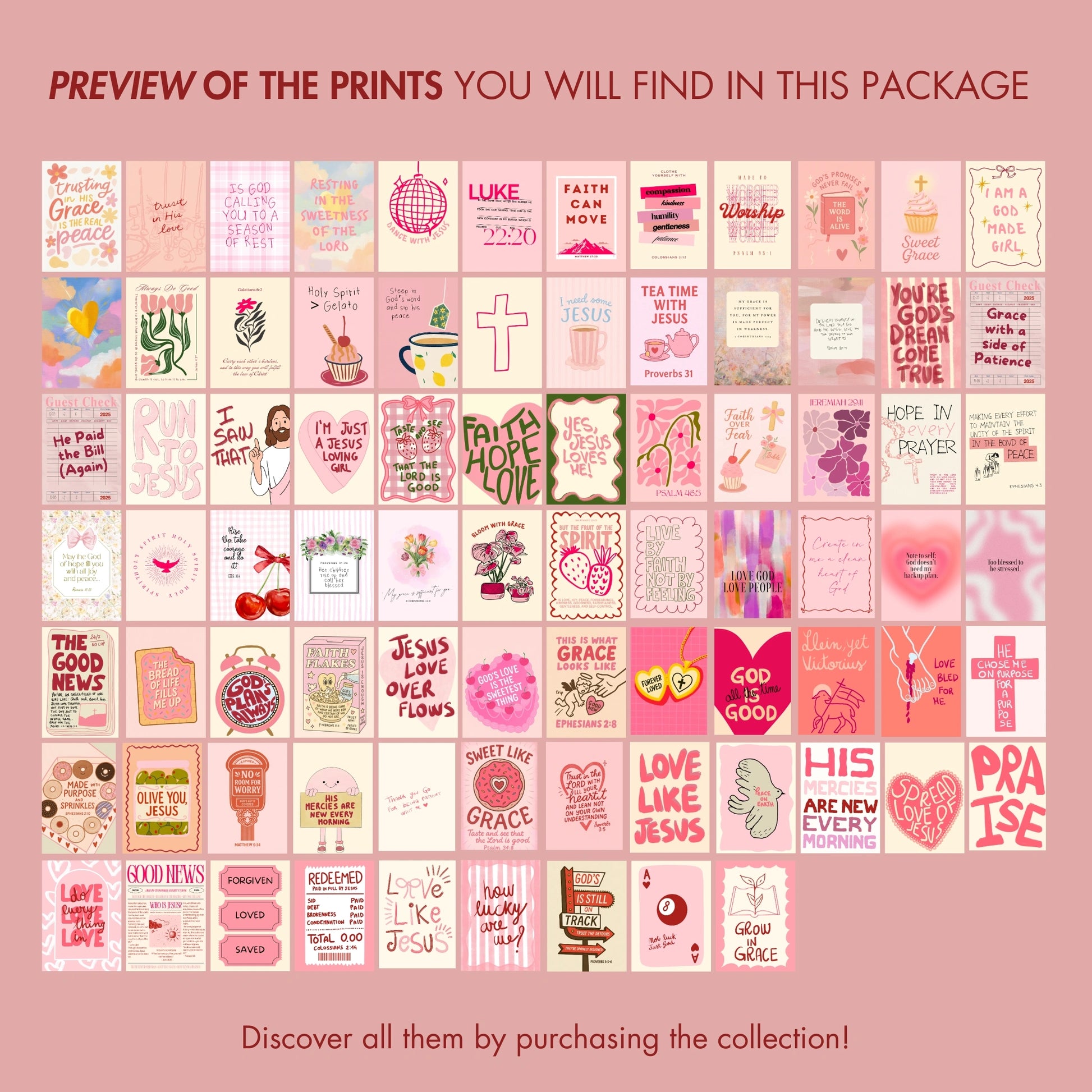 Christian rosa fatto a mano, oltre 100 stampe