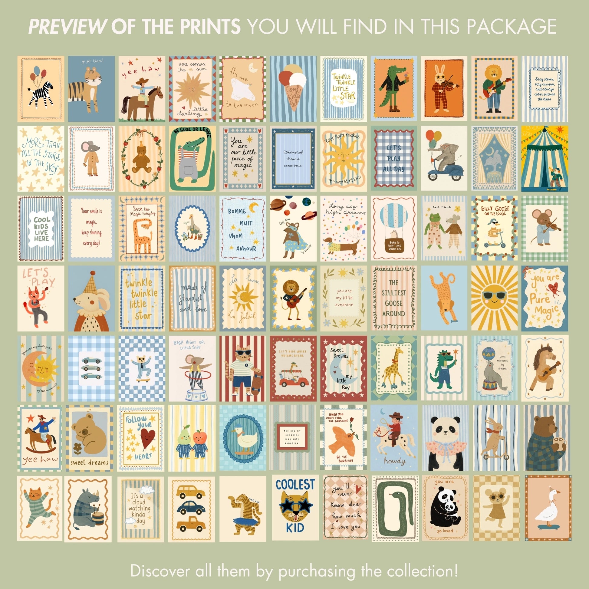 Decorazioni per la cameretta dei bambini fatte a mano, oltre 110 stampe