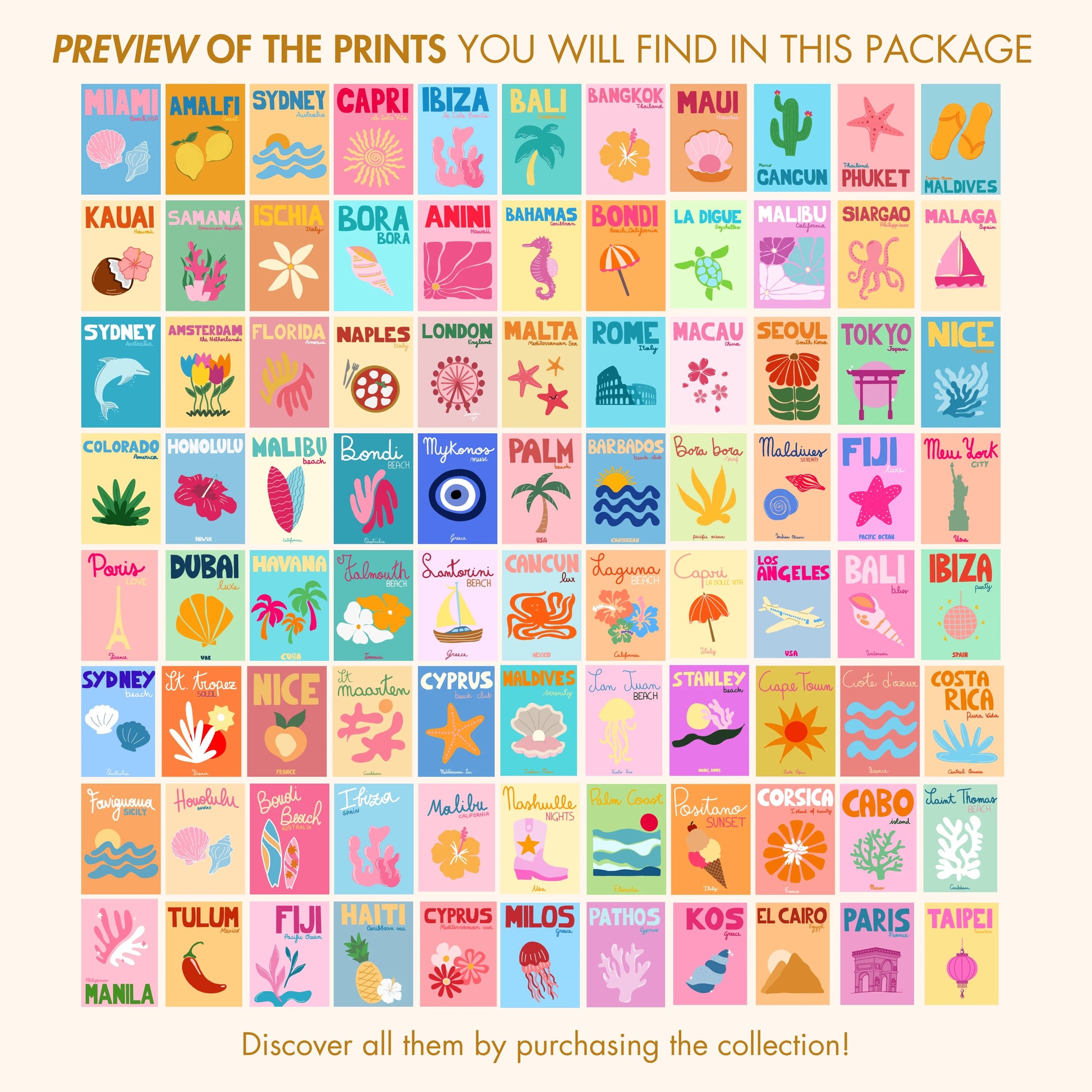 Collezione estiva fatta a mano, oltre 560 stampe