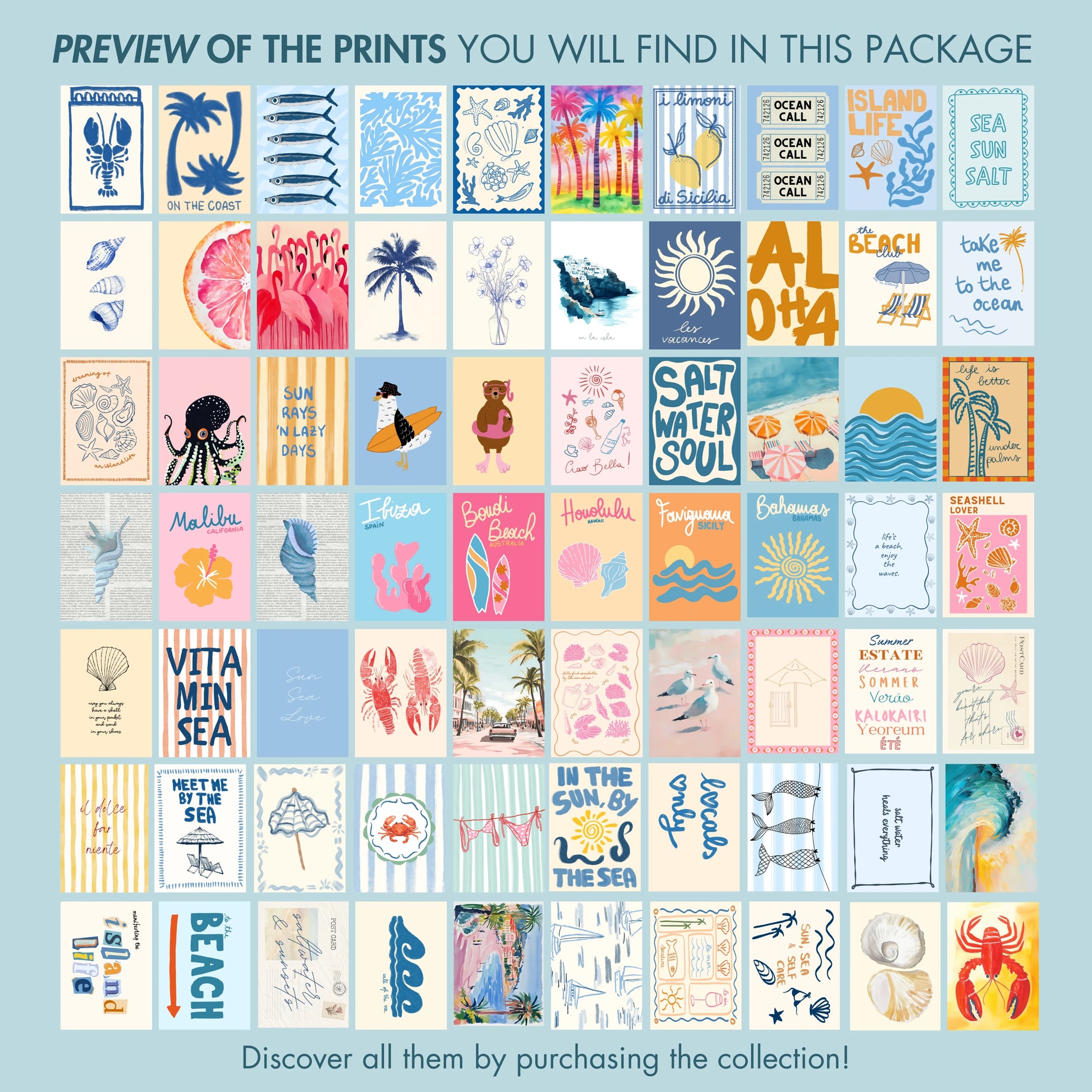 Collezione estiva fatta a mano, oltre 560 stampe