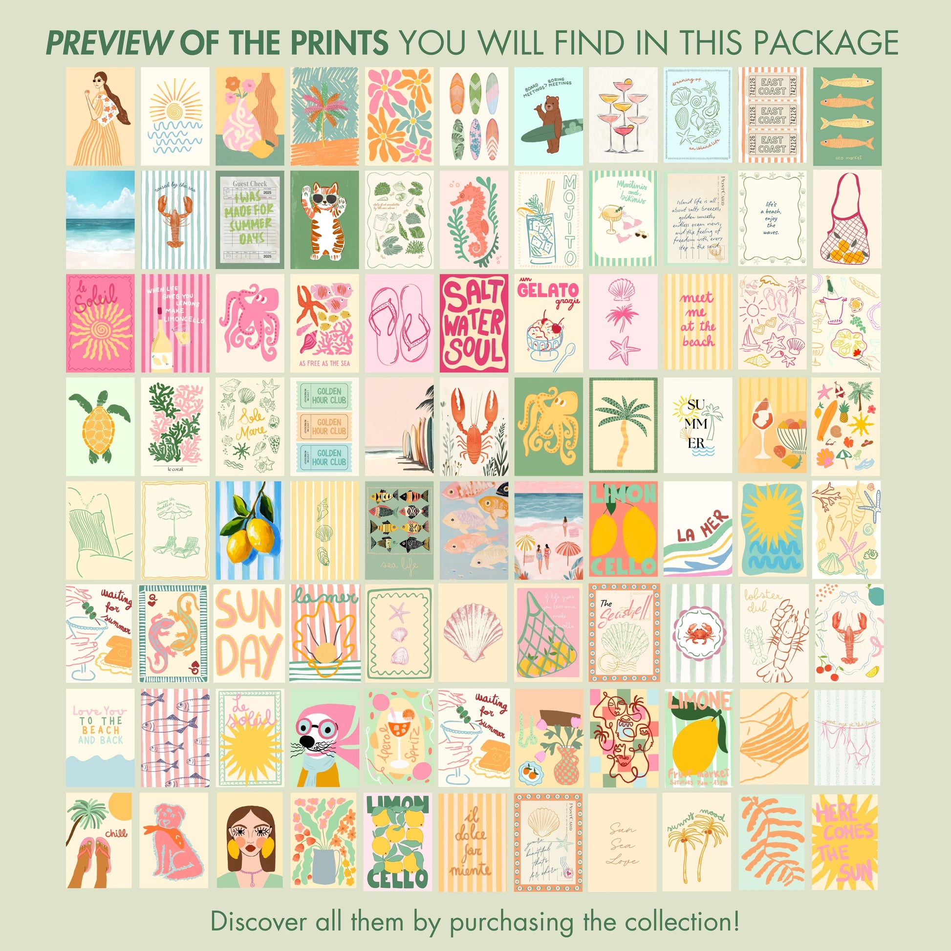 Collezione estiva fatta a mano, oltre 560 stampe